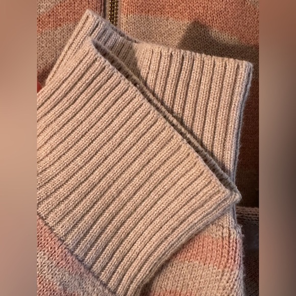 Varley ANTHROPOLOGIE XS MERINO WOOL Mayberry Full Zip Blush Tunic Animal Print - Picture 10 of 16